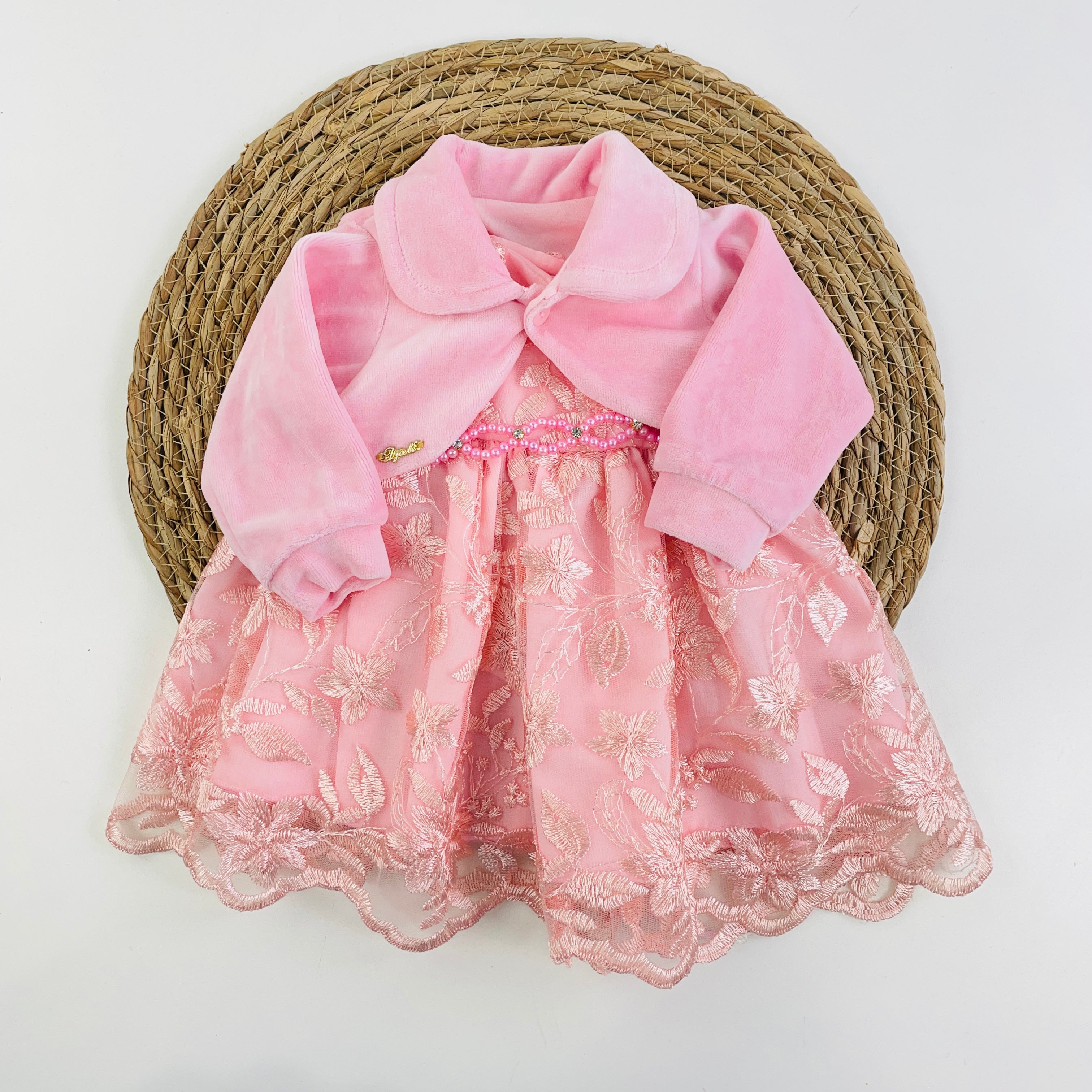 Vestido Djiele Renda Glamour Com Casaco