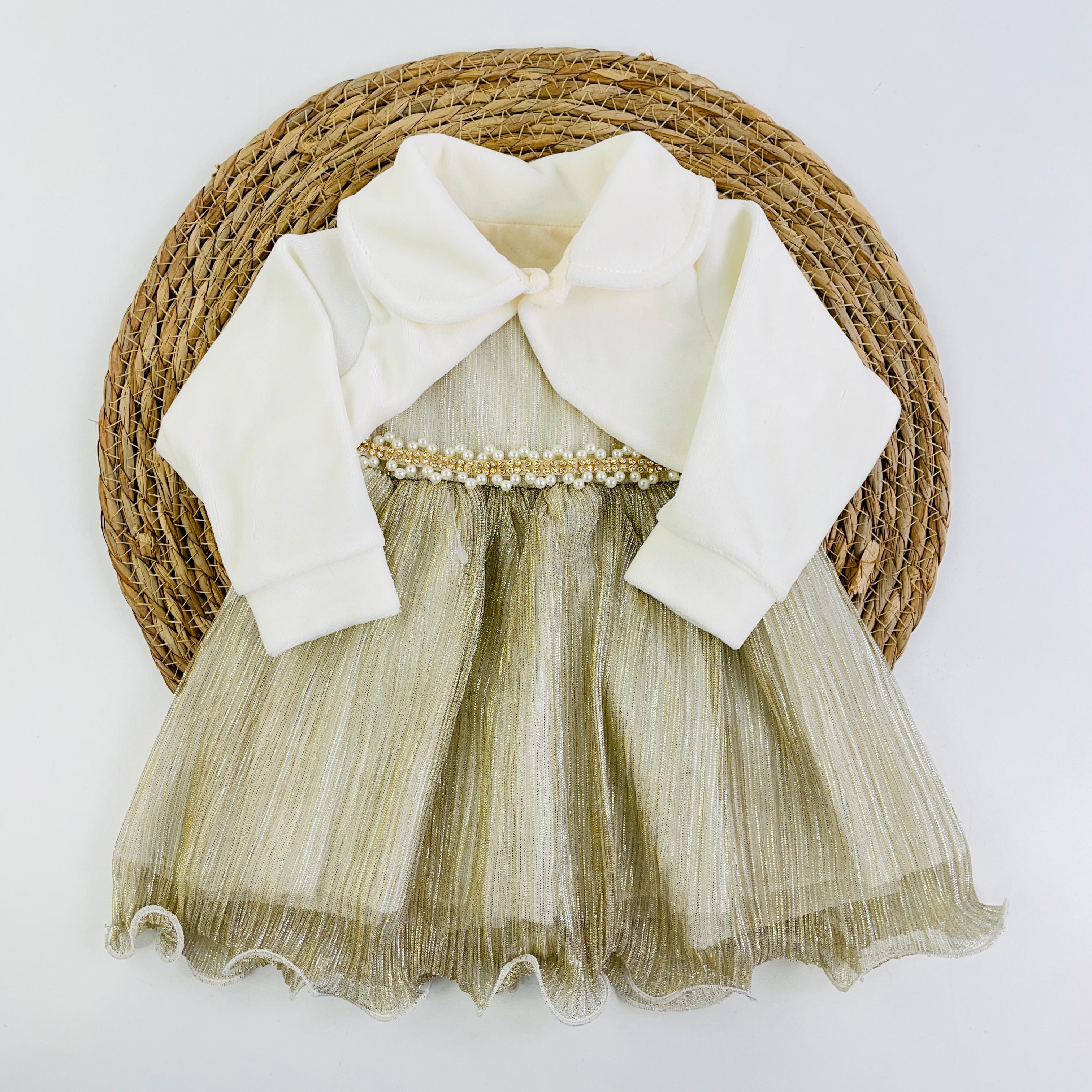 Vestido Djiele Prissado Com  Casaco