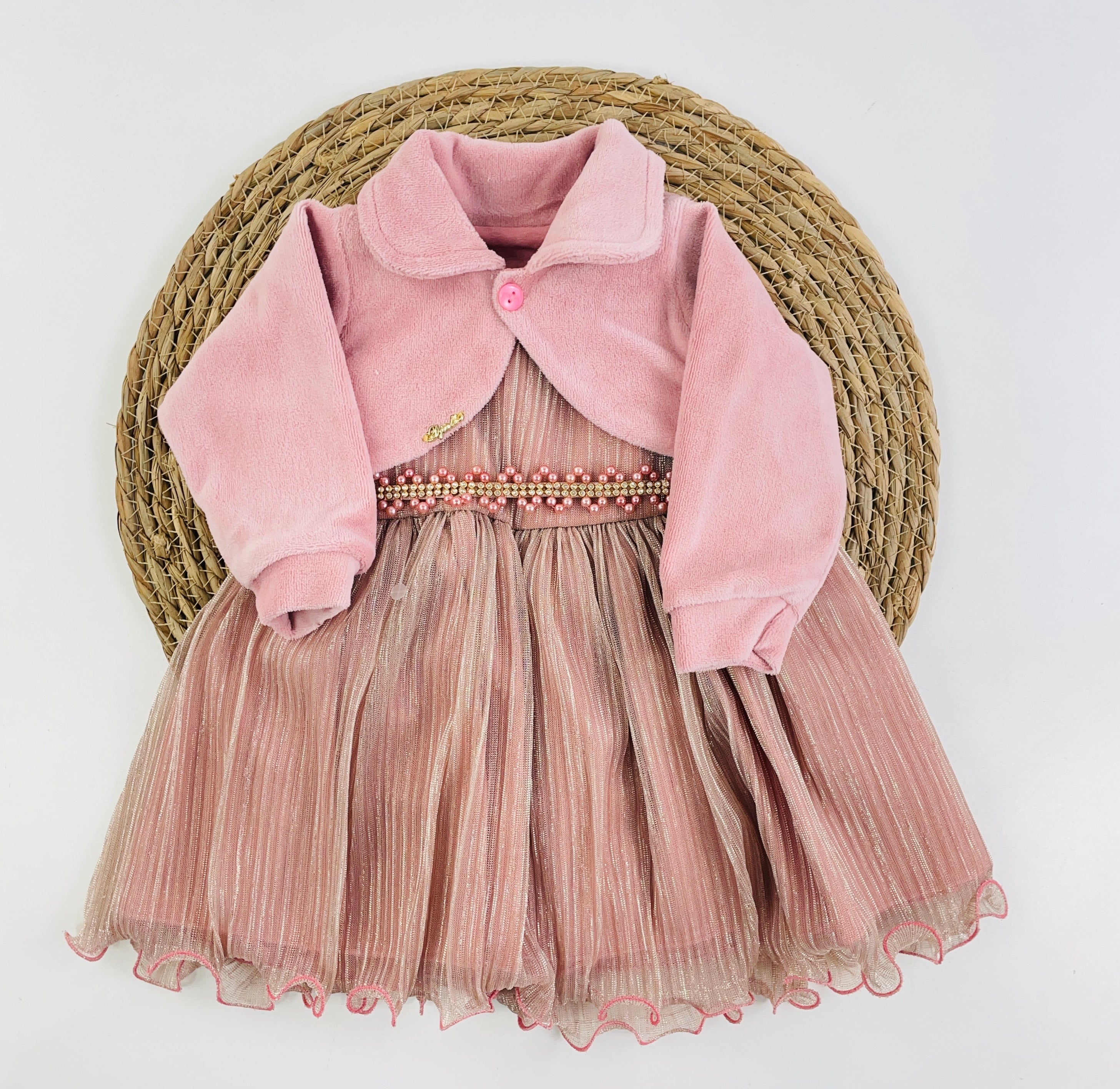 Vestido Djiele Prissado Com  Casaco