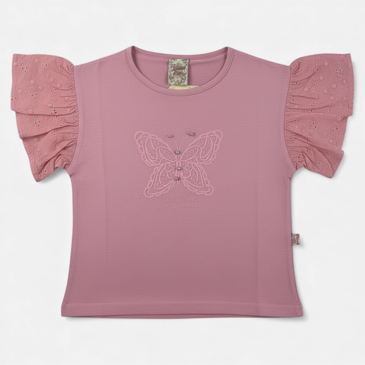 Conjunto Feminino Brincar e Arte Borboletas Com Perolas