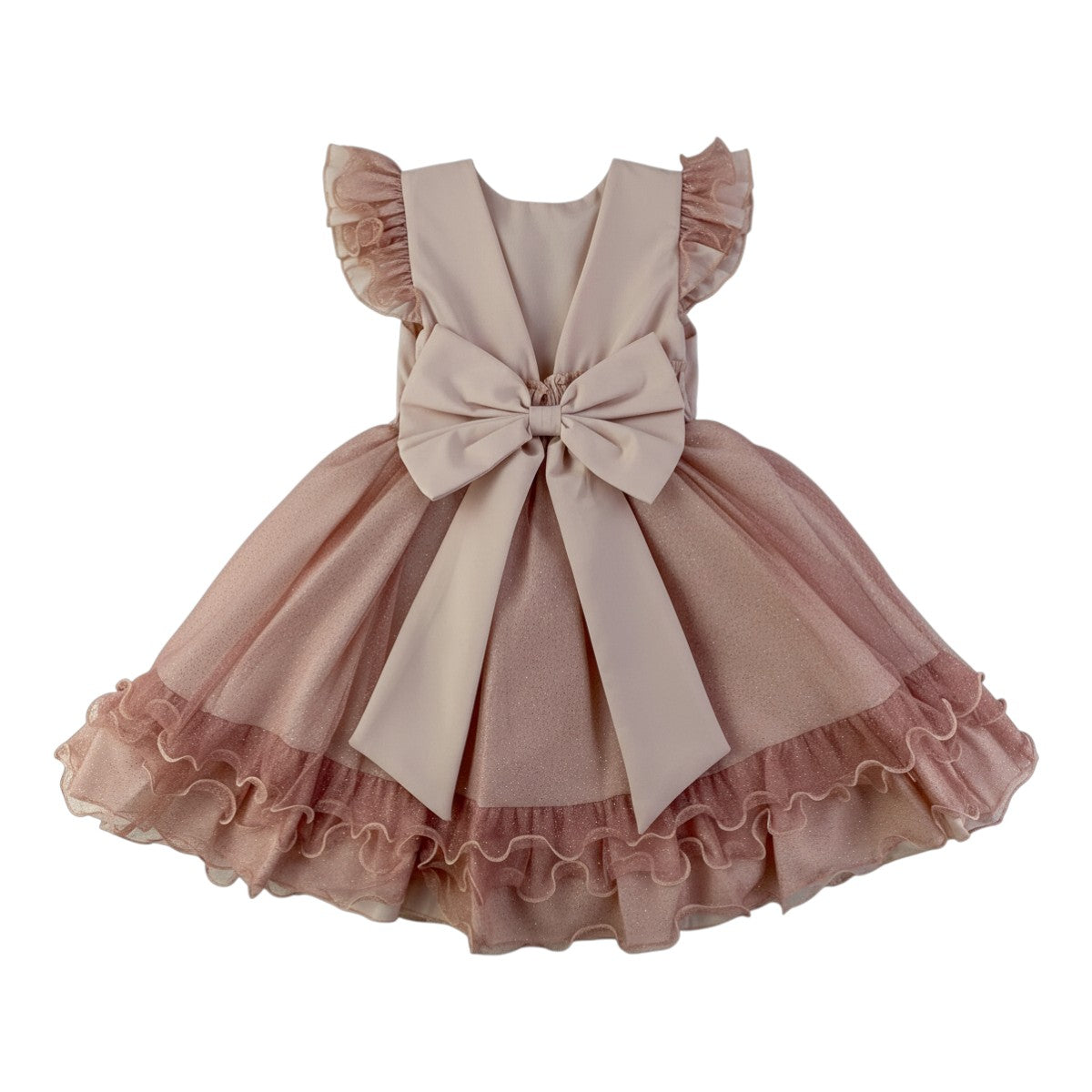 Vestido Festa D-Luxe Flor Brilhante Com Cinto De Perolas