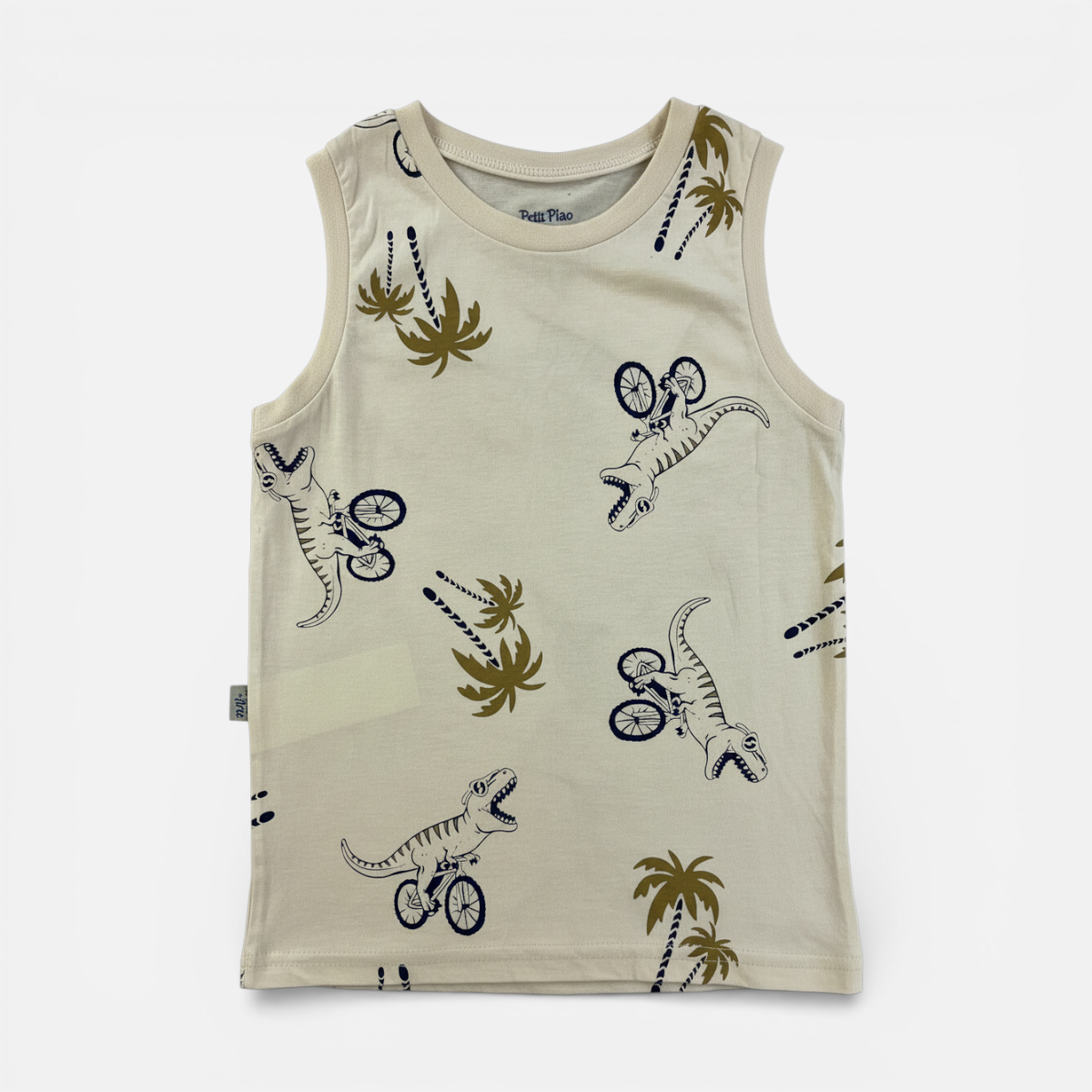 Conjunto Masculino Infantil Brincar e Arte T-Rex na Bike