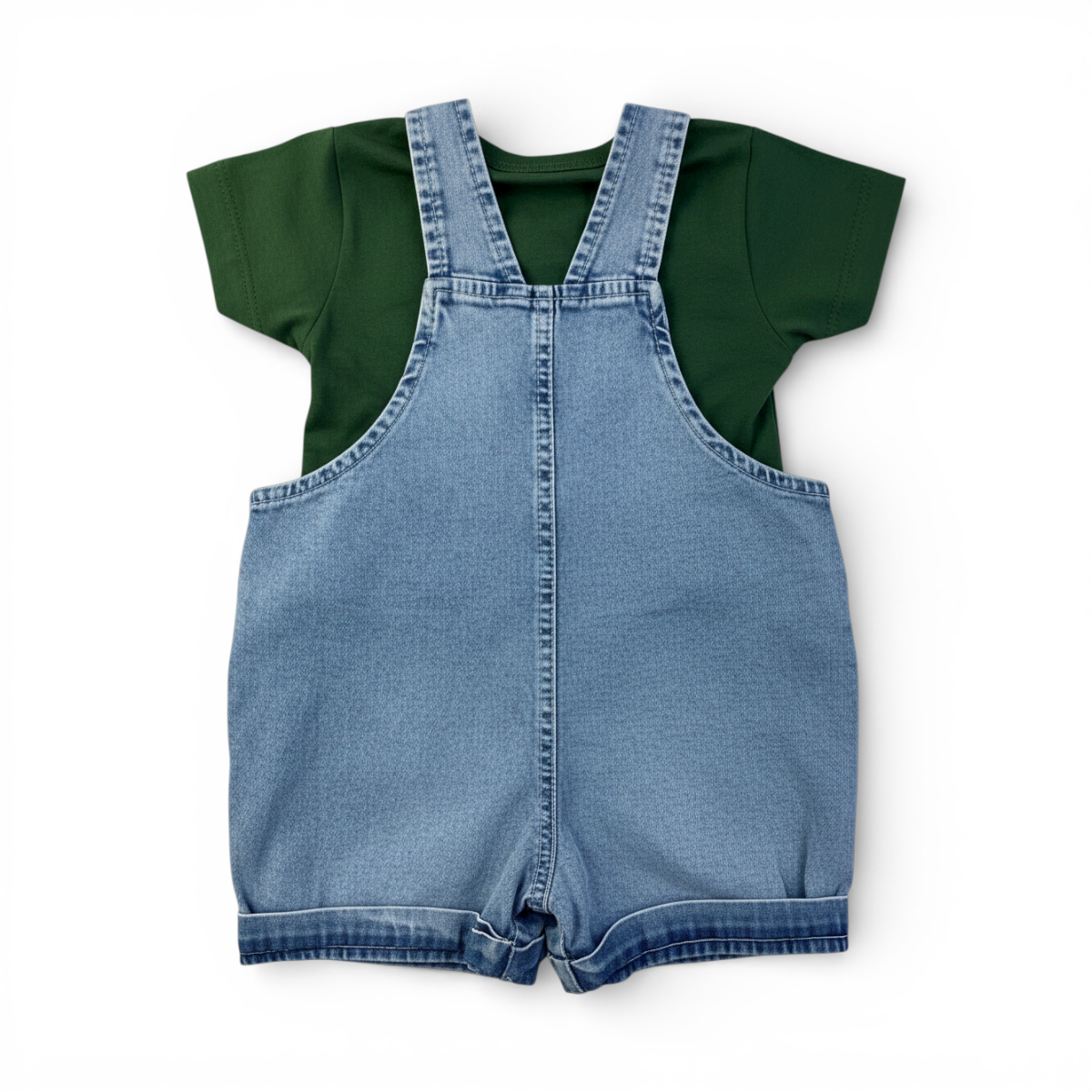 Jardineira Jeans Masculina Infantil Brokinha Jeep Safari com Blusa