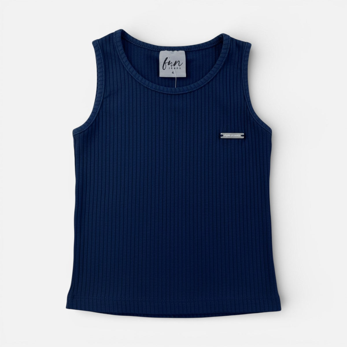 Conjunto Feminino Infantil Fun Jeans com Pregas em Malha Canelada