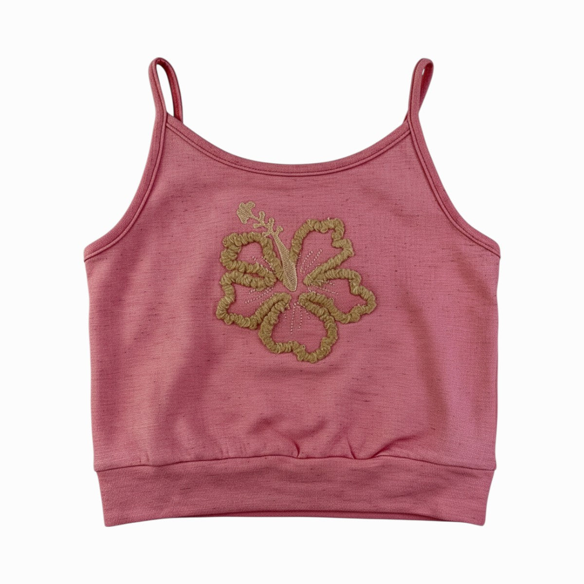 Conjunto Feminino Infantil Have Fun Hibisco Bordado em Malha Linho