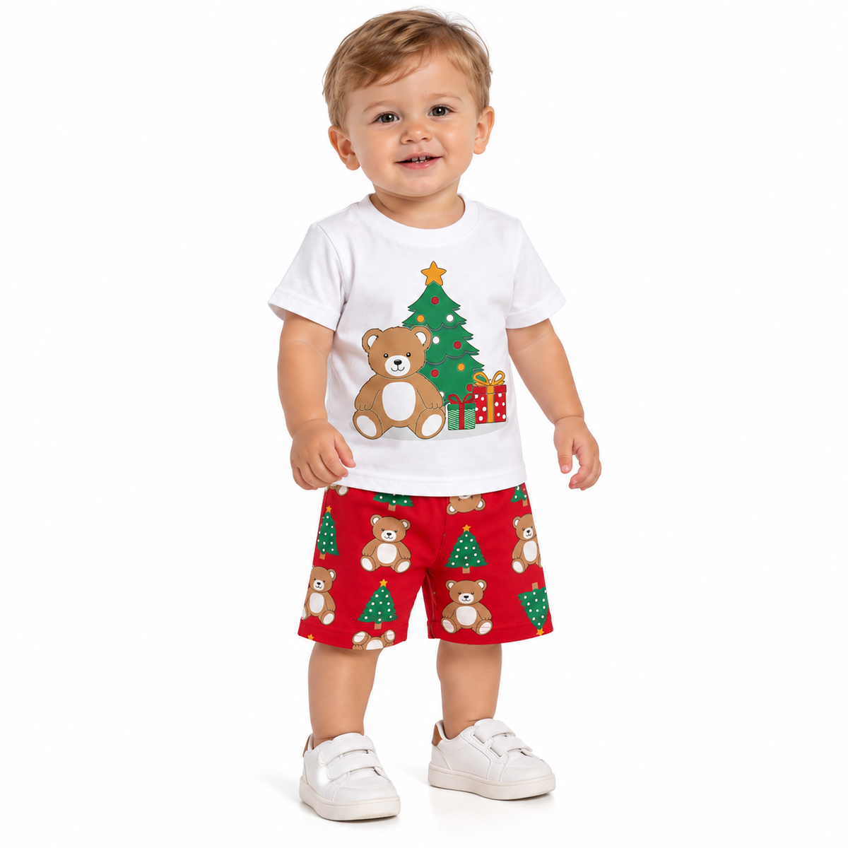 Pijama Masculino Bebê Kyly Ursinho de Natal