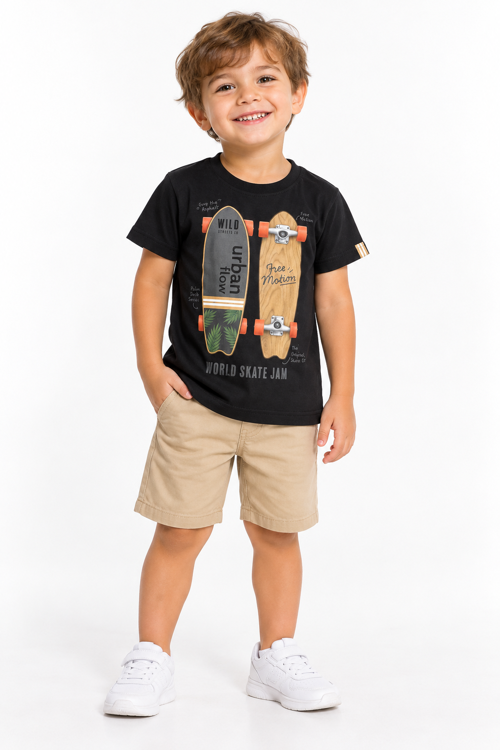 Camiseta Masculina Bebê Kyly Skate Urban Manga Curta