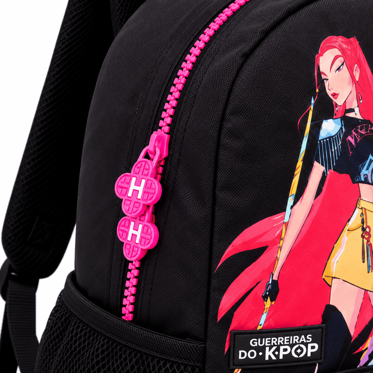 Kit Mochila de Costas Clio Guerreiras do Kpop 17,5" Oficial com Estojo
