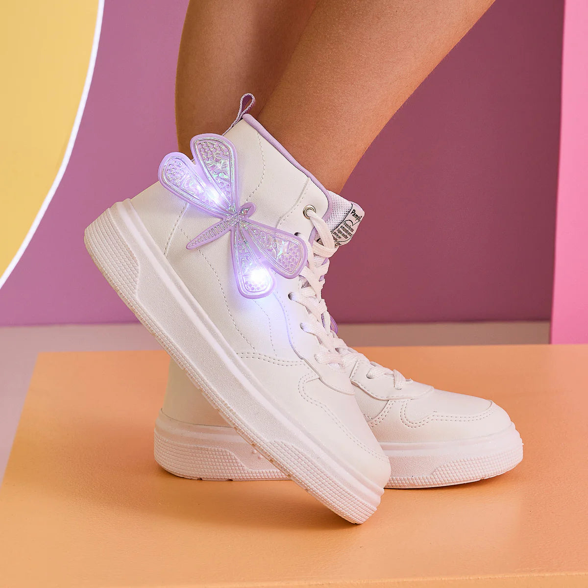 Tênis Infantil de Led Pampili Libélula Cano Médio com Palmilha Feet Care