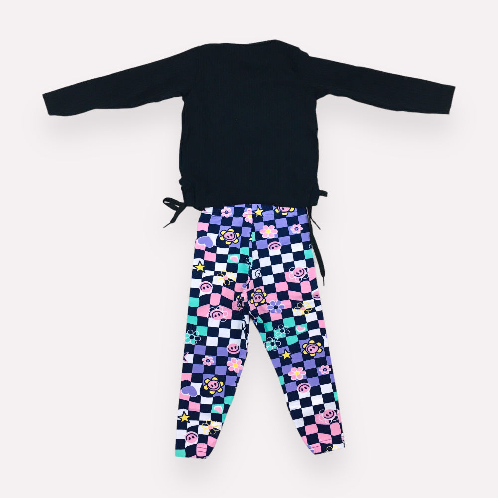 Conjunto Feminino Paolita Blusas Canelada Com Amarrado Legging Estampada