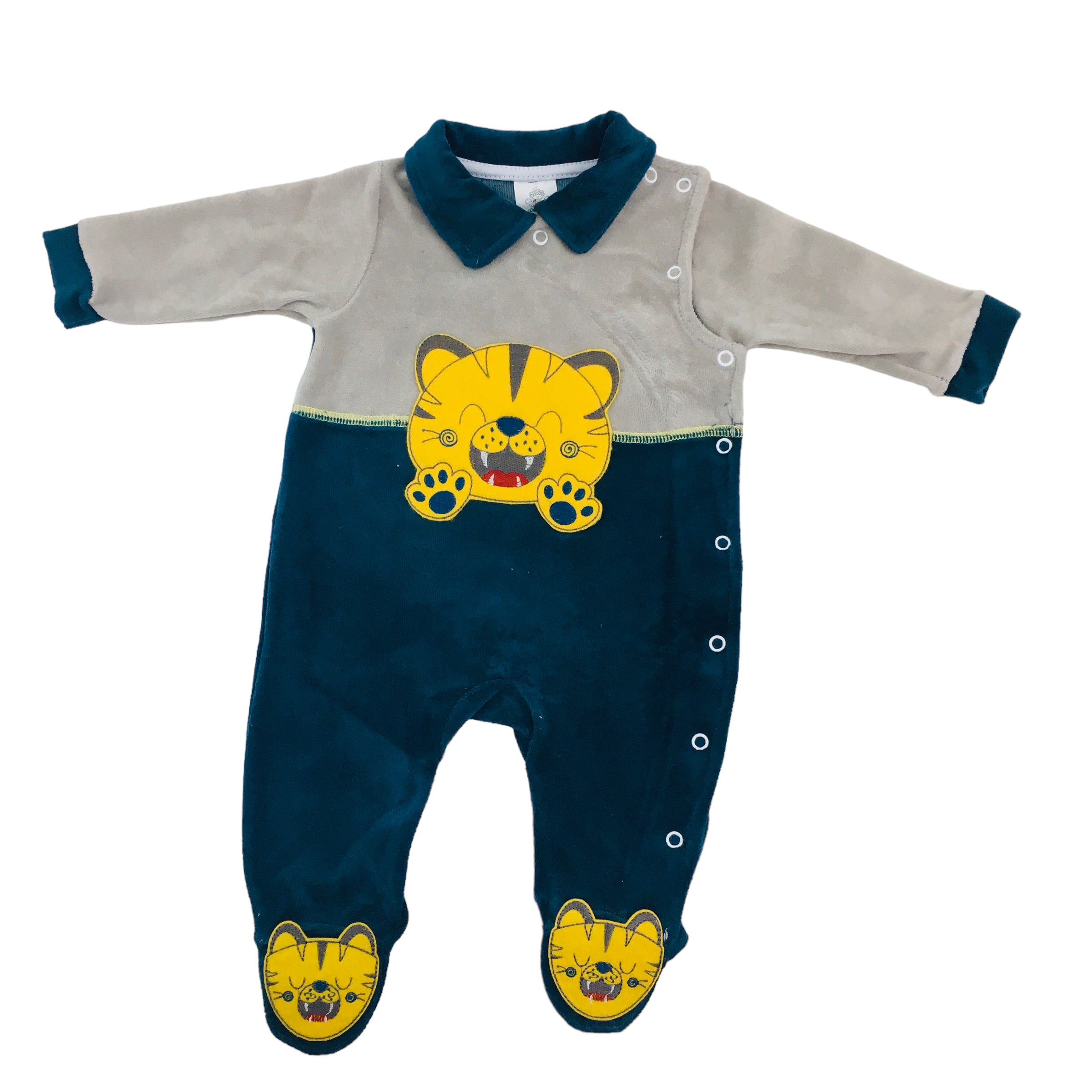 Macação Manga Longa Presente De Anjo Tigre Plush