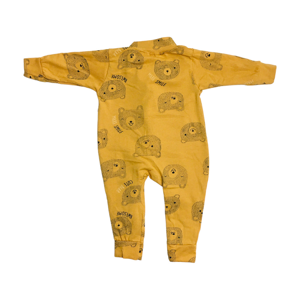 Macação Masculino Gente Miuda Cotton Manga Longa Estampado Com Ziper