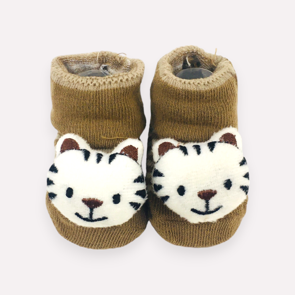 Meia Bichinhos Plin Baby Tigre Antiderrapante