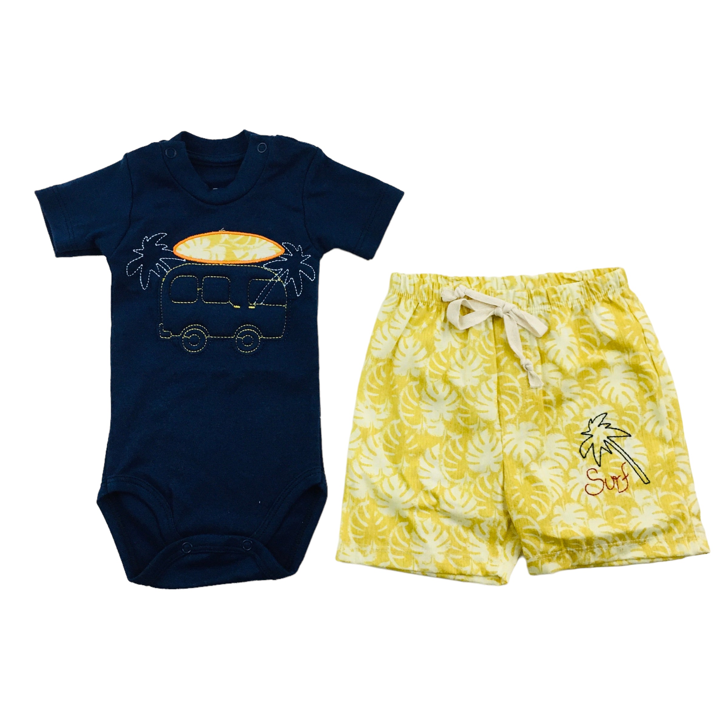 Conjunto Body E Short Curioso Suedine Prancha E Kombi