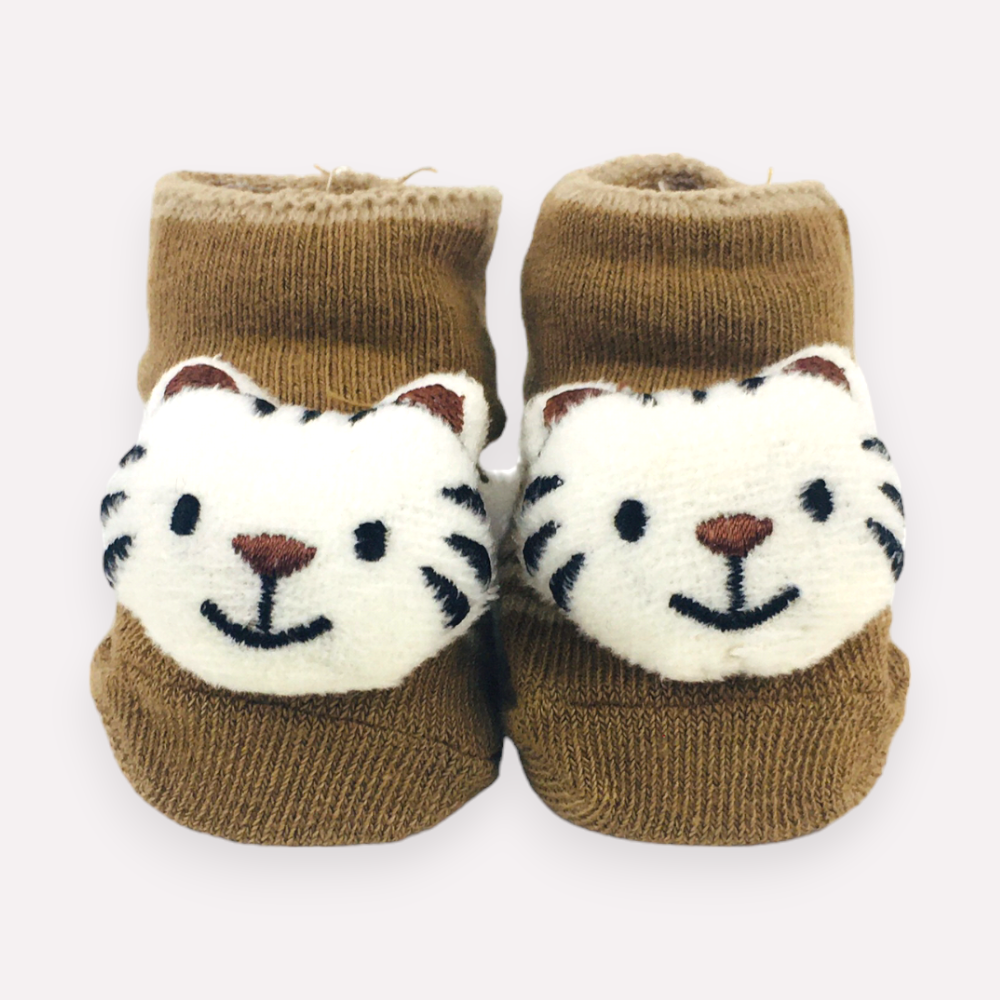 Meia Bichinhos Plin Baby Tigre Antiderrapante