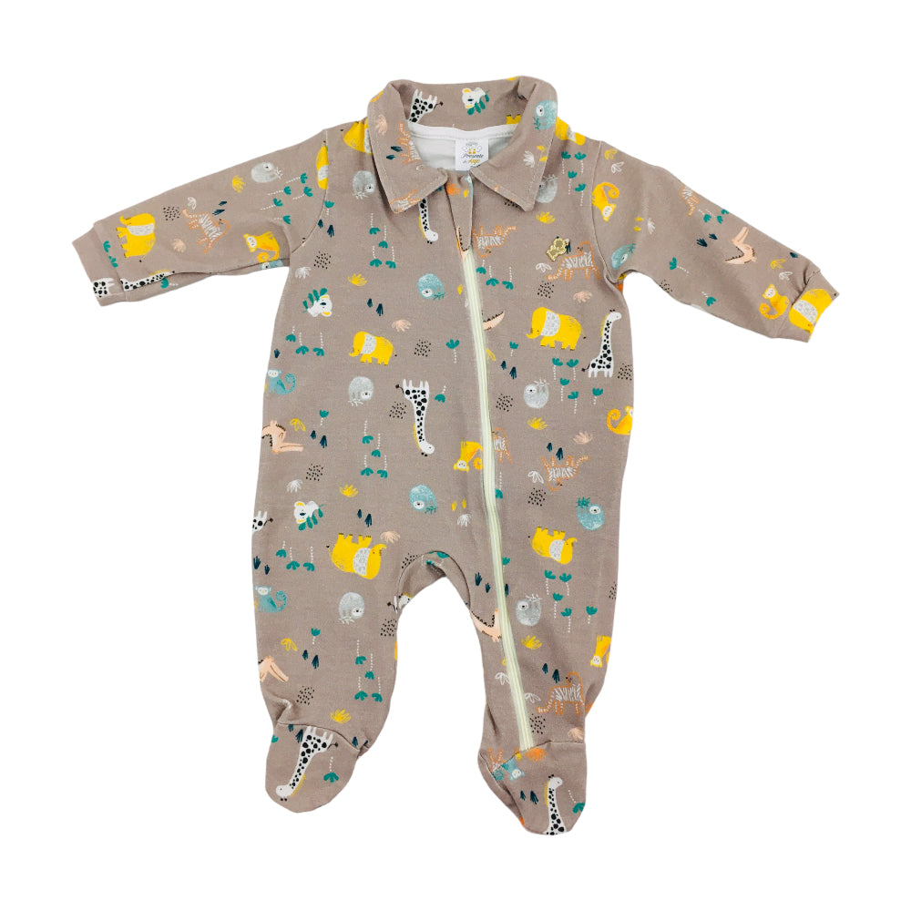 Macação Manga Longa  Presente De Anjo Safari Cotton