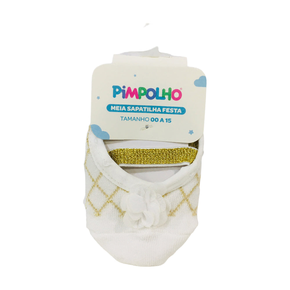 Meia Sapatilha Feminina Pimpolho Xadrez Festa  00-15