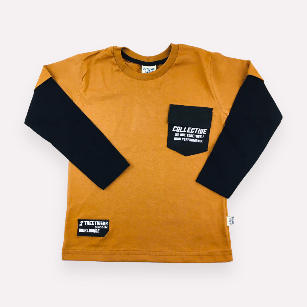 Camiseta Masculina Brincar E Arte Manga Longa