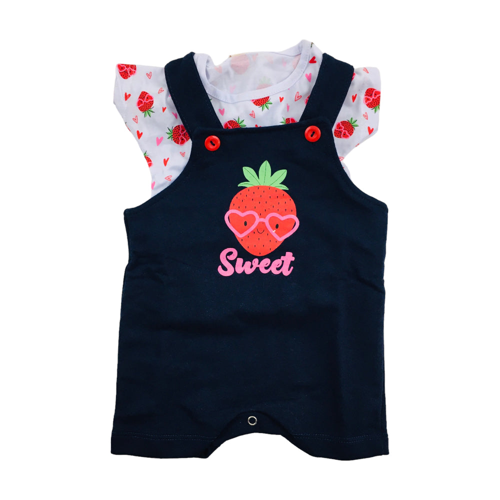 Conjunto Feminino Hrradinhos Macaquinho Morango Sweet E Blusa