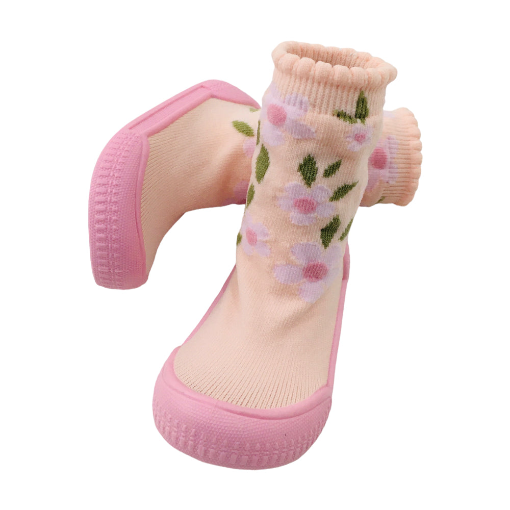 Meia Com Sola Feminina Pimpolho Flores