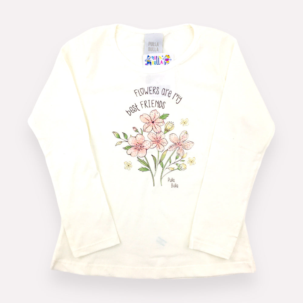Blusa Feminina  Manga Longa Pulla Bulla Flowres