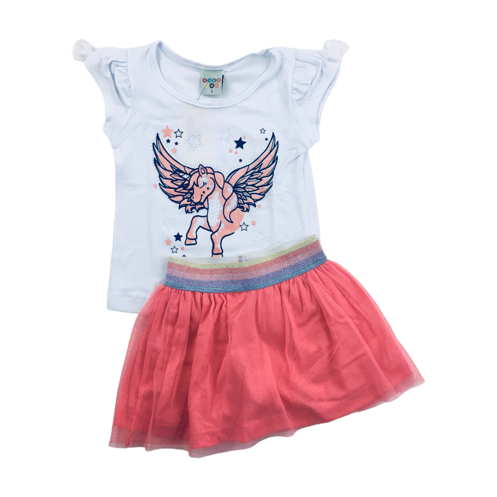 Conjunto Feminino Have Fun Unicornio Cotton Tule Meia Malha