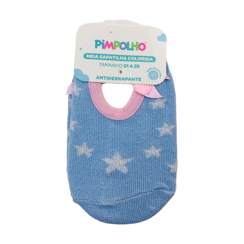 Meia Sapatilha Pimpolho Colorida Estrelas - 21/25