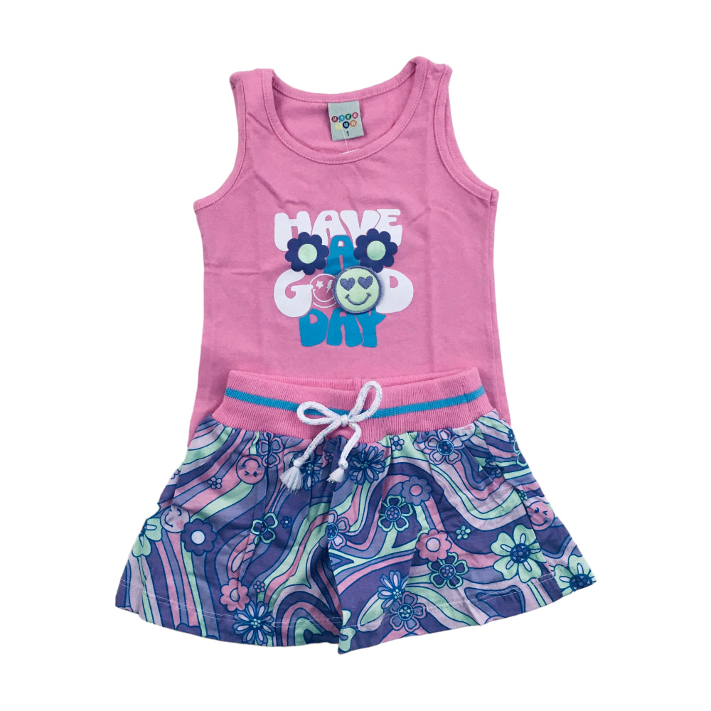 Conjunto Feminino Have Fun Have A Good Day Cotton Meia Malha