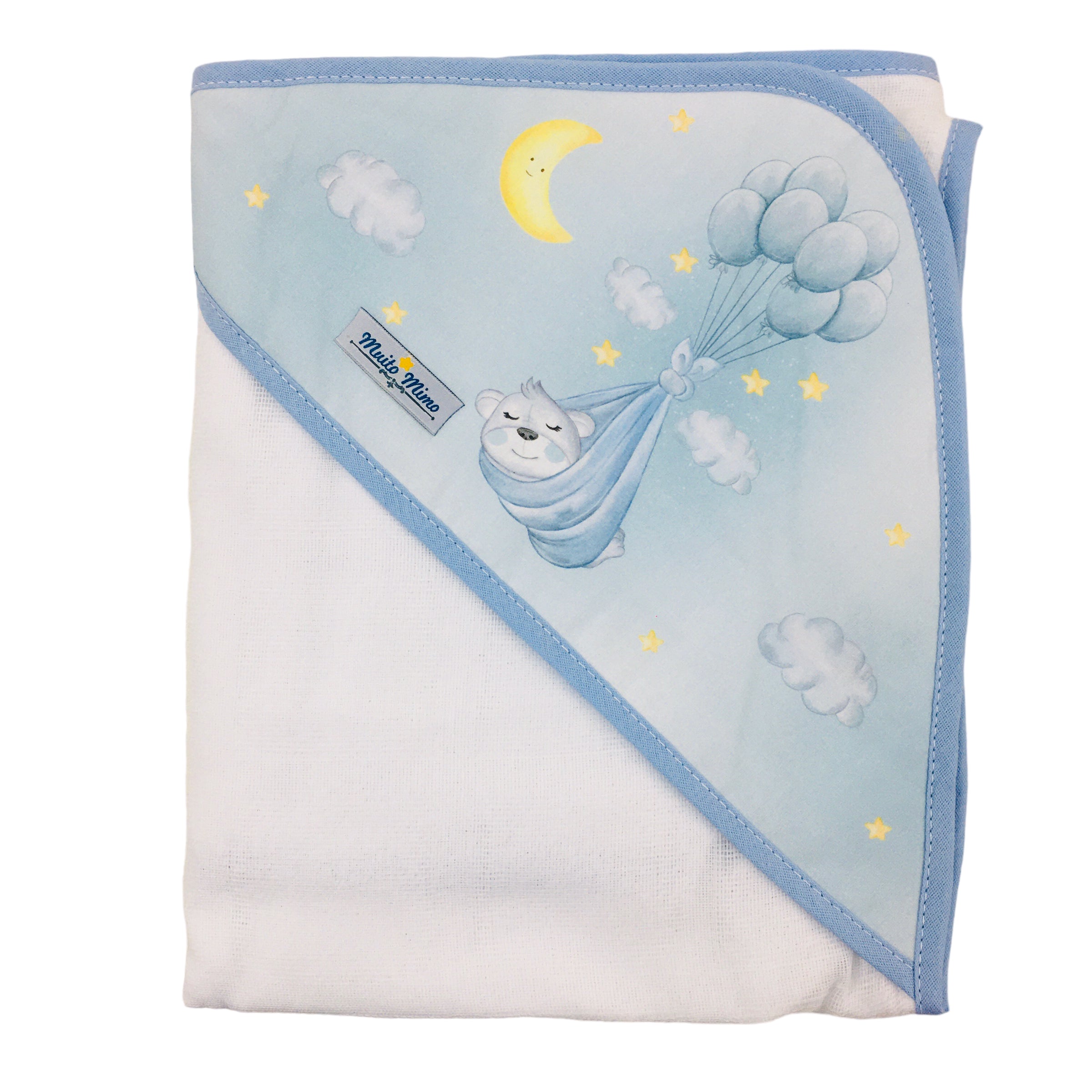 Toalha De Banho Felpuda Muito Mimo Cegonha Com Forro 70X90CM