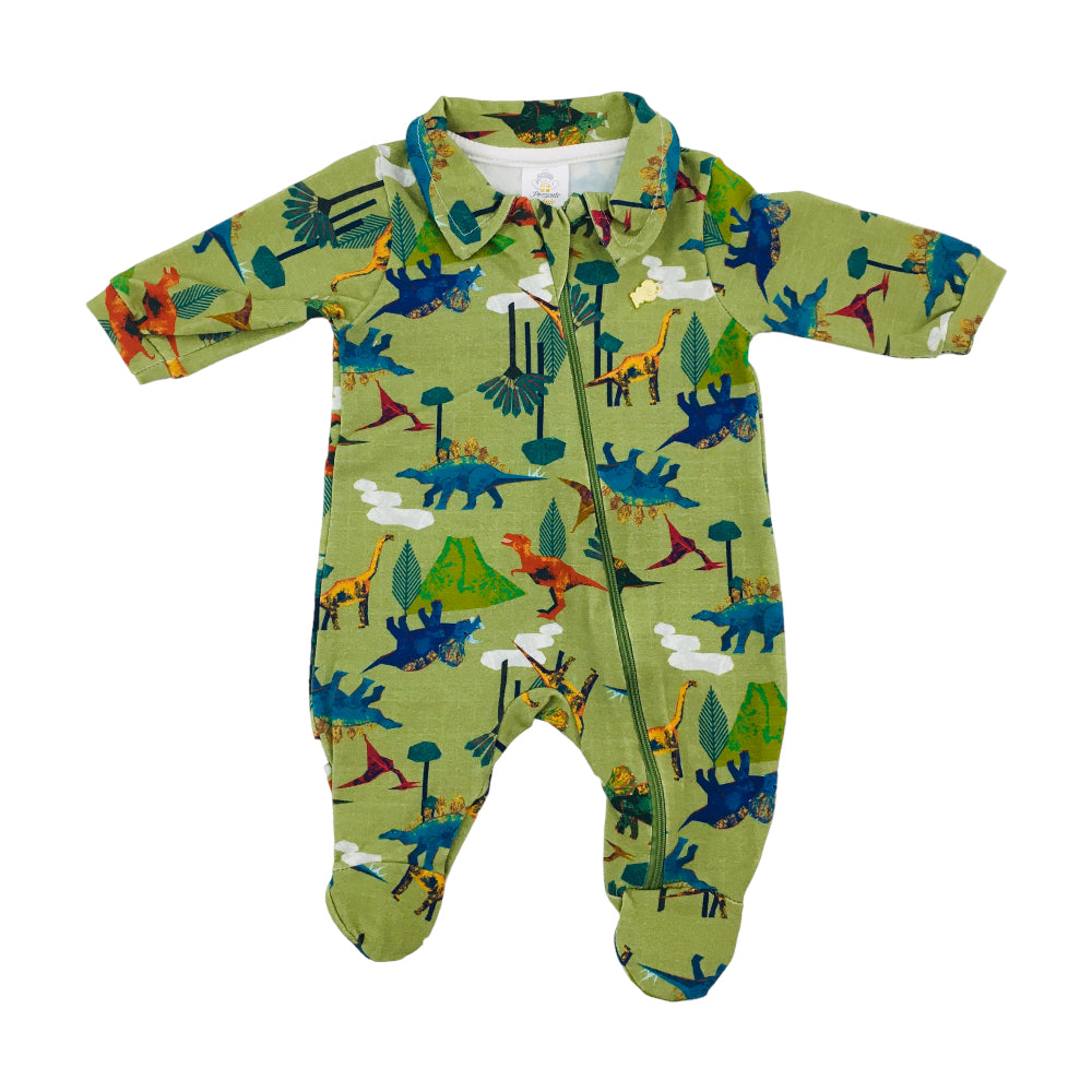 Macação Manga Longa Presente De Anjo Jurassic Cotton