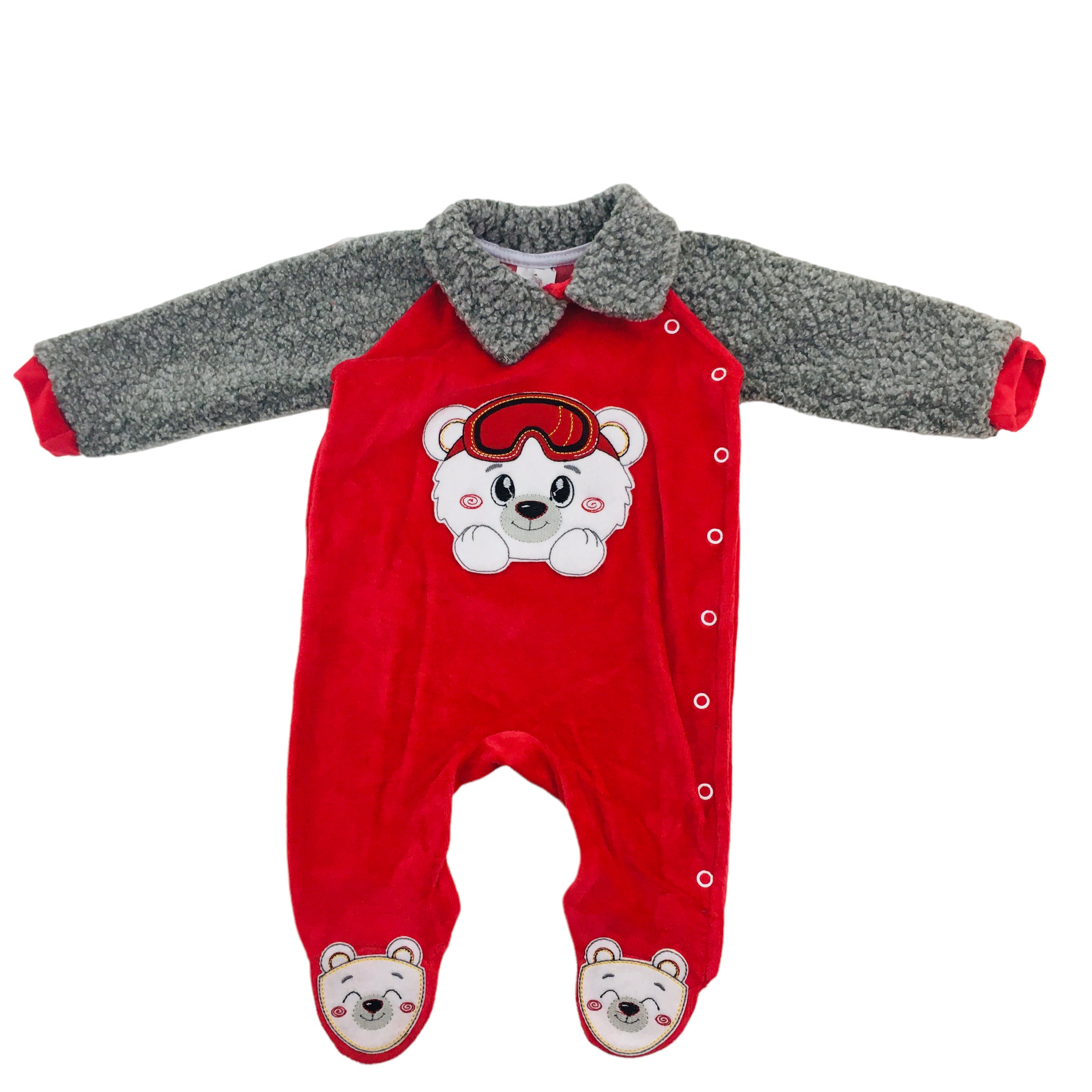 Macação Manga Longa Presente De Anjo Urso Plush