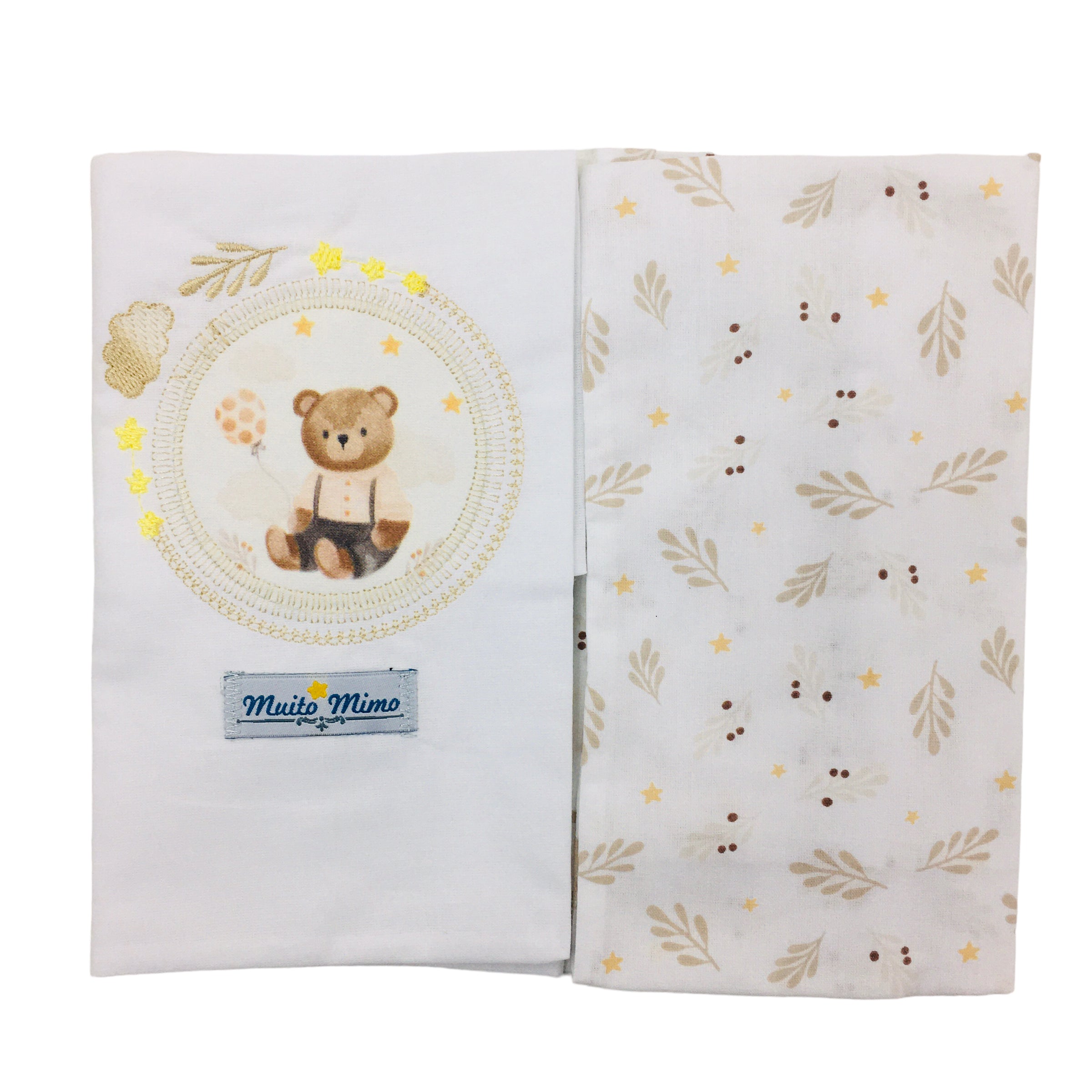Kit Fronha Muito Mimo Ursinho 2 Peças  28X48CM
