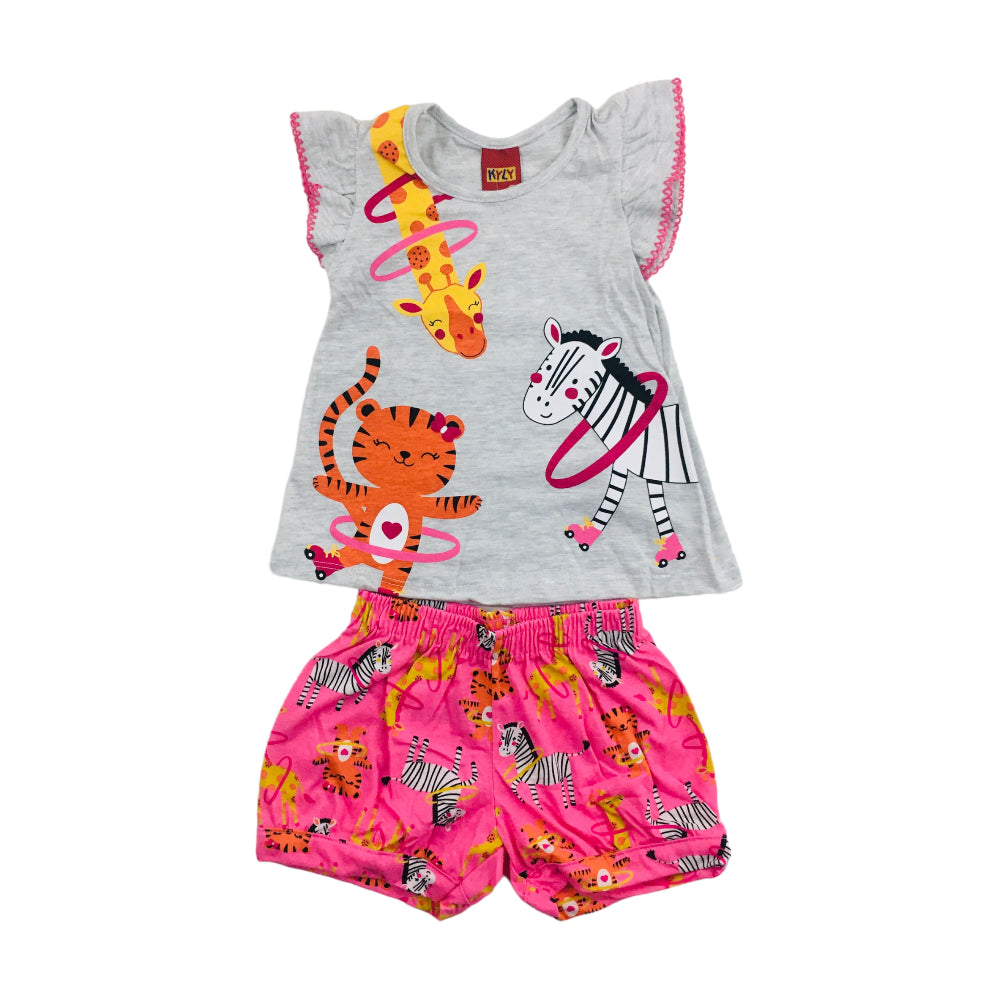 Conjunto Feminino Kyly Animais Brincando