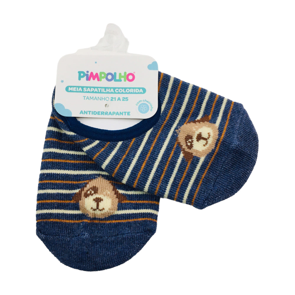 Meia Sapatilha Pimpolho Colorida Urso 21/25
