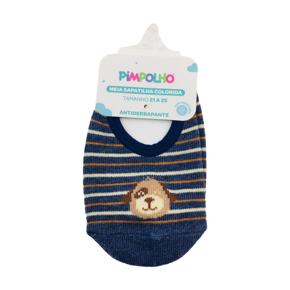 Meia Sapatilha Pimpolho Colorida Urso 21/25