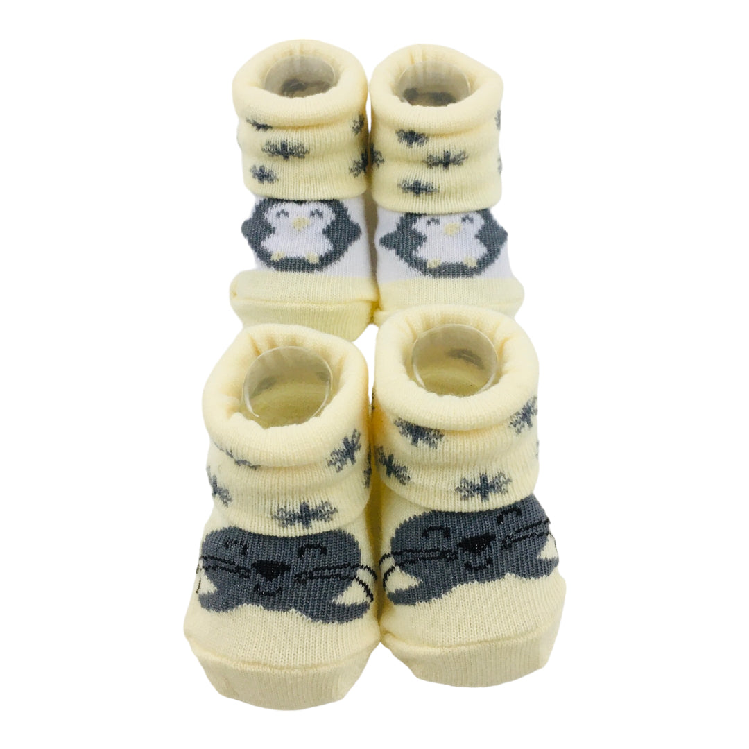 Kit Meia Unissex Pimpolho Pinguim E Foca Com2 Pares