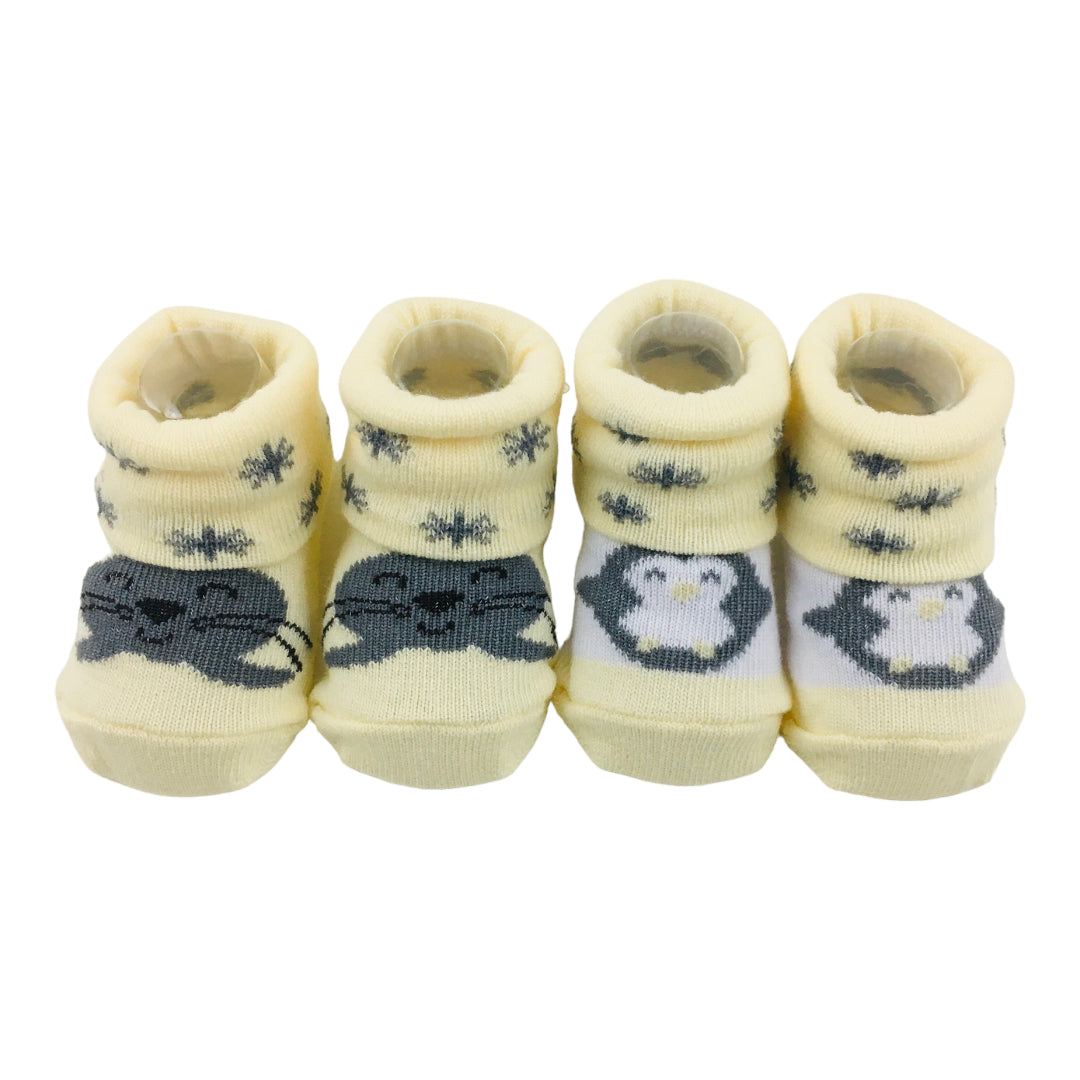 Kit Meia Unissex Pimpolho Pinguim E Foca Com2 Pares