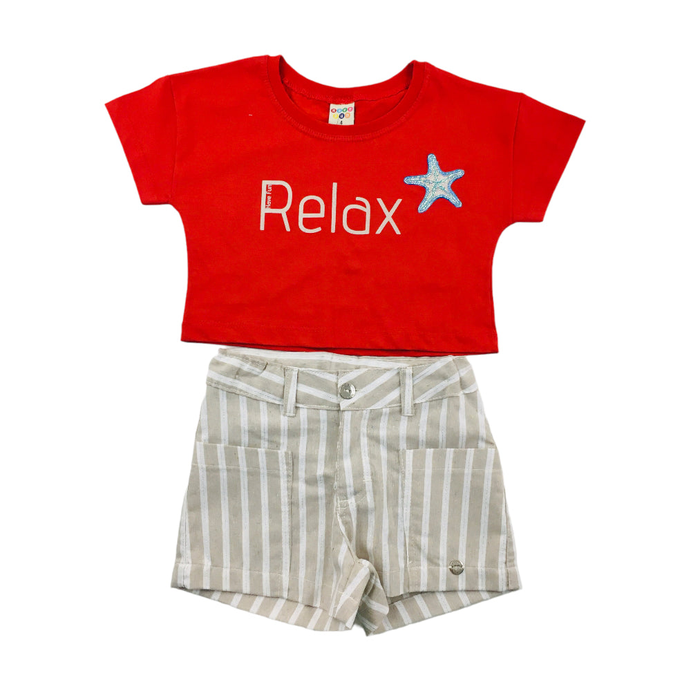 Conjunto Feminino Have Fun Relax Meia Malha Tecido Eco