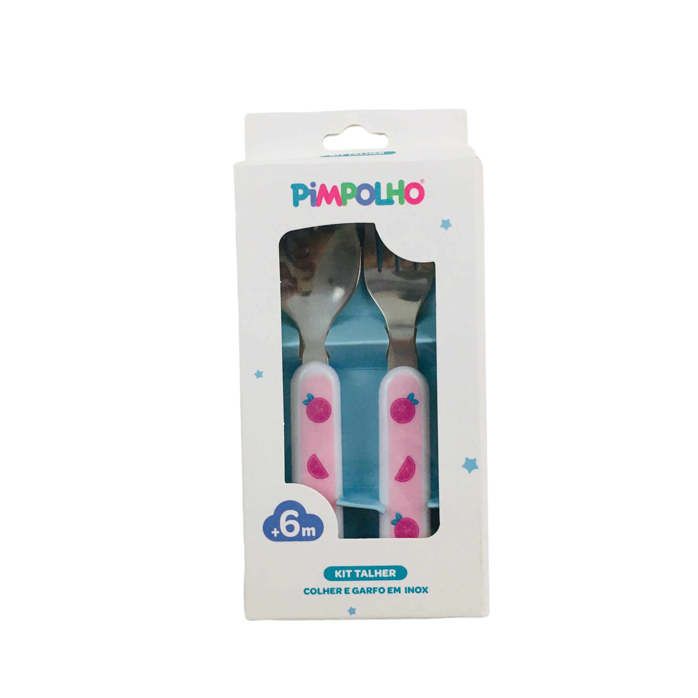 Kit Talher Colher E Garfo Pimpolho Em Inox Frutinha