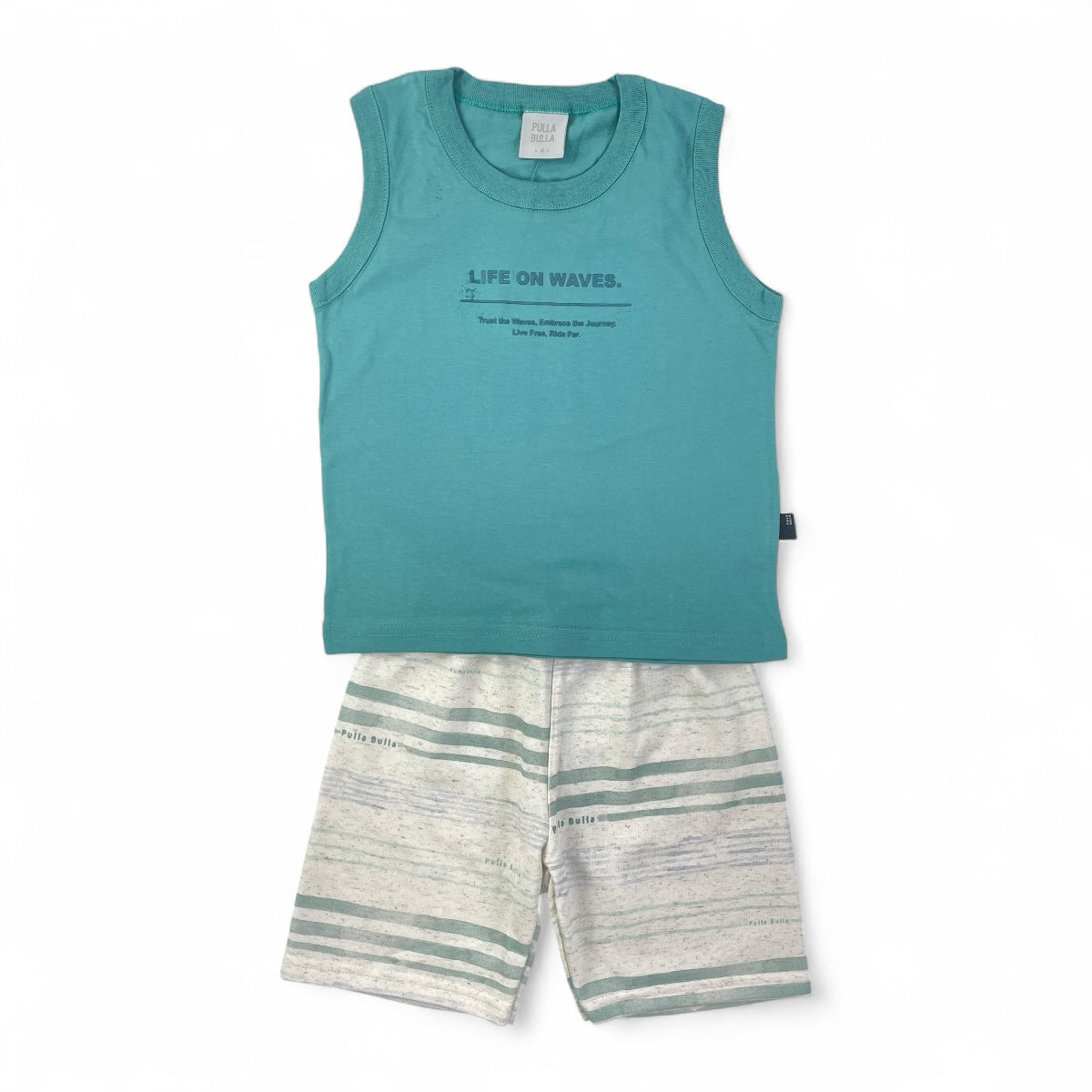 Conjunto Pulla Bulla Infantil Masculino Regata e Bermuda Verão