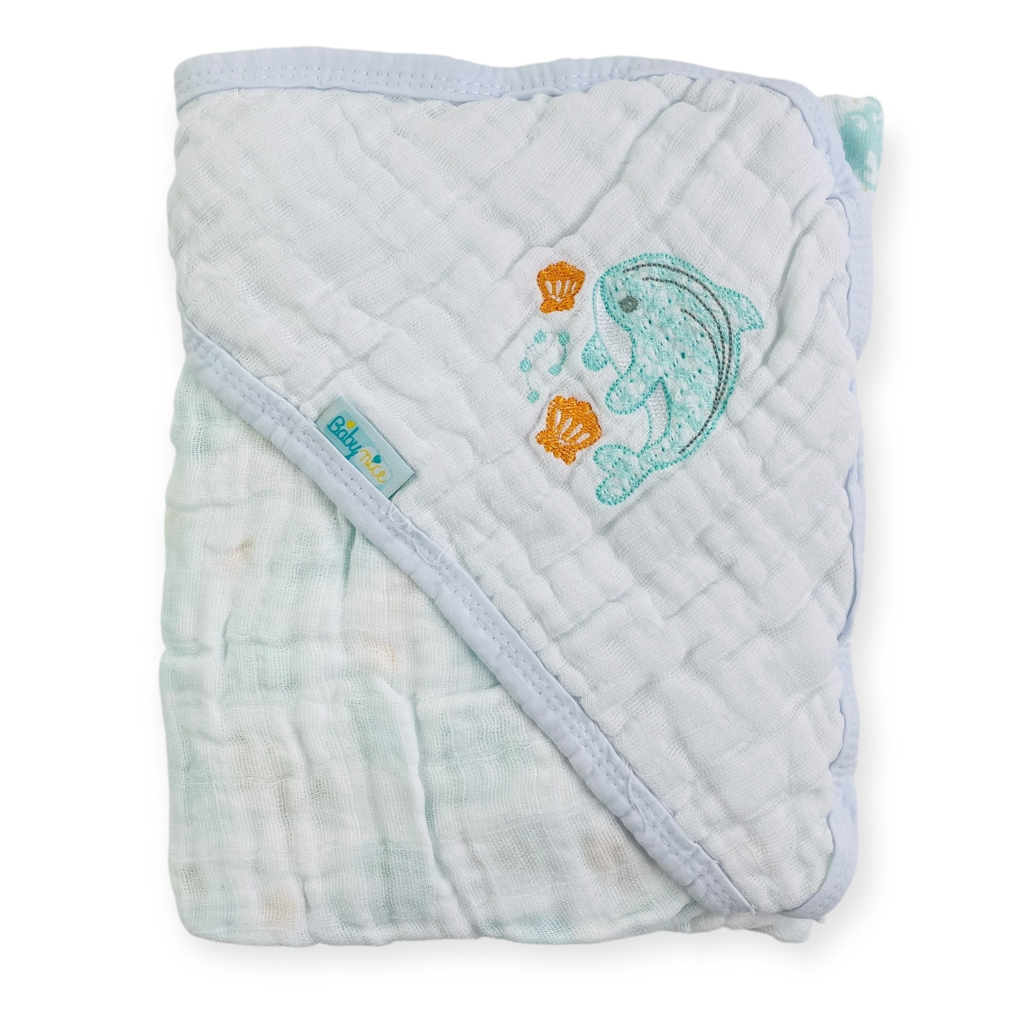 Toalha Soft Baby Nice Bordada E Estampada Com Capuz