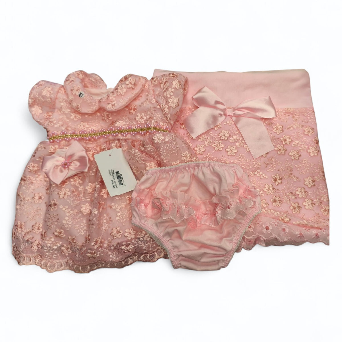 Saída De Maternidade Djiele Renda Delicada 4 Peças