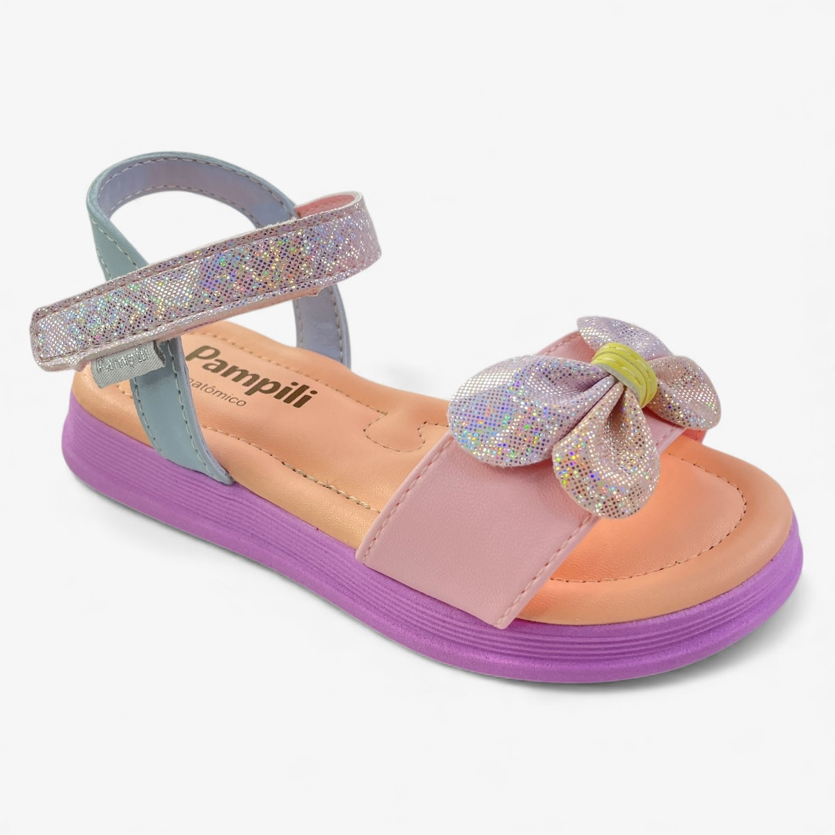 Sandália Infantil Pampili Flower Laço Calce Fácil