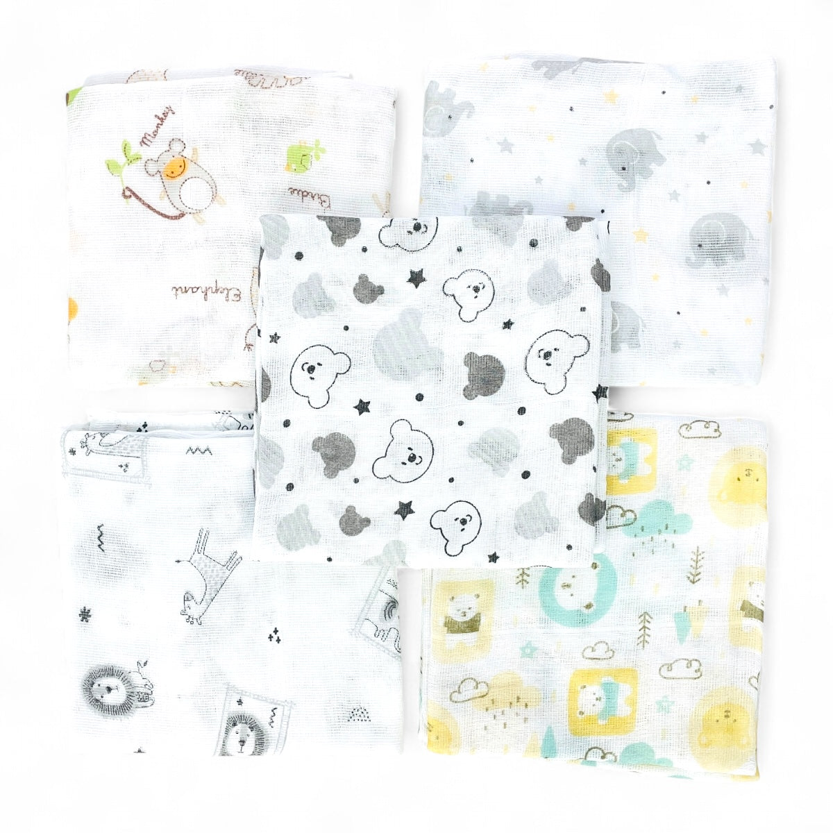 Fralda Luxo Mry Estampada Com Bainha 5 Peças
