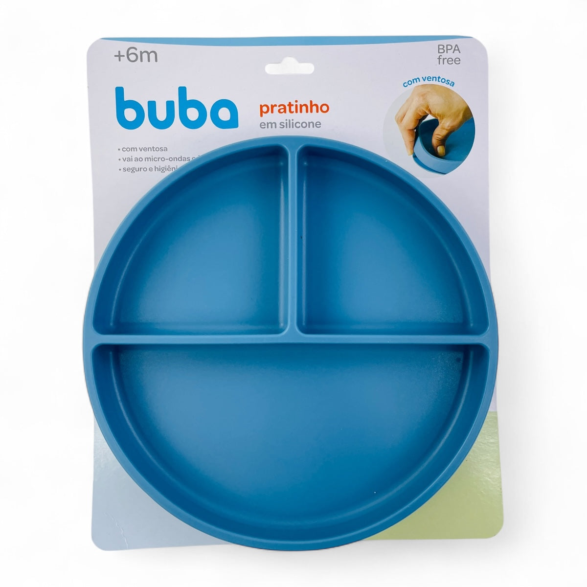 Pratinho com Ventosa Buba Silicone Infantil Antiderrapante
