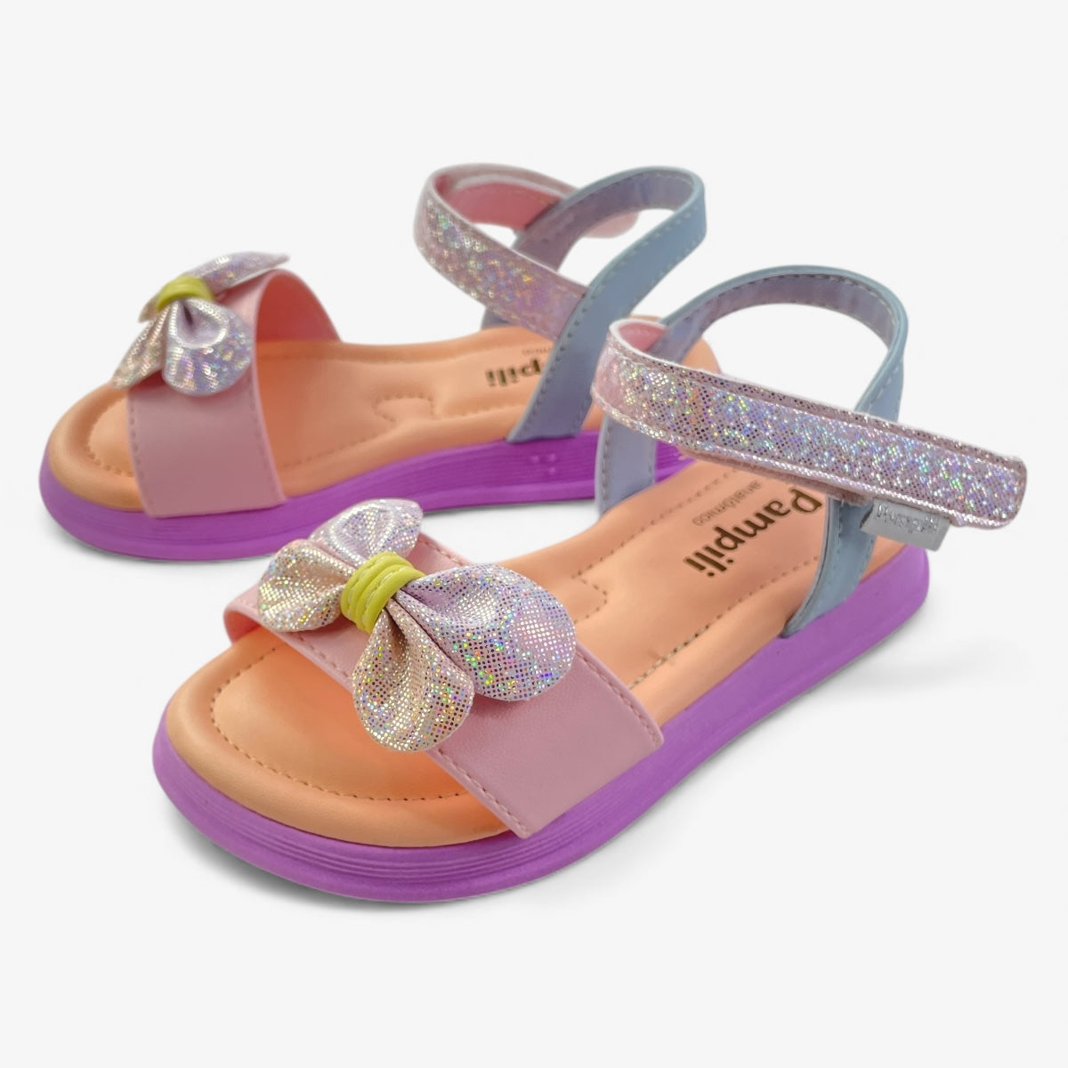 Sandália Infantil Pampili Flower Laço Calce Fácil