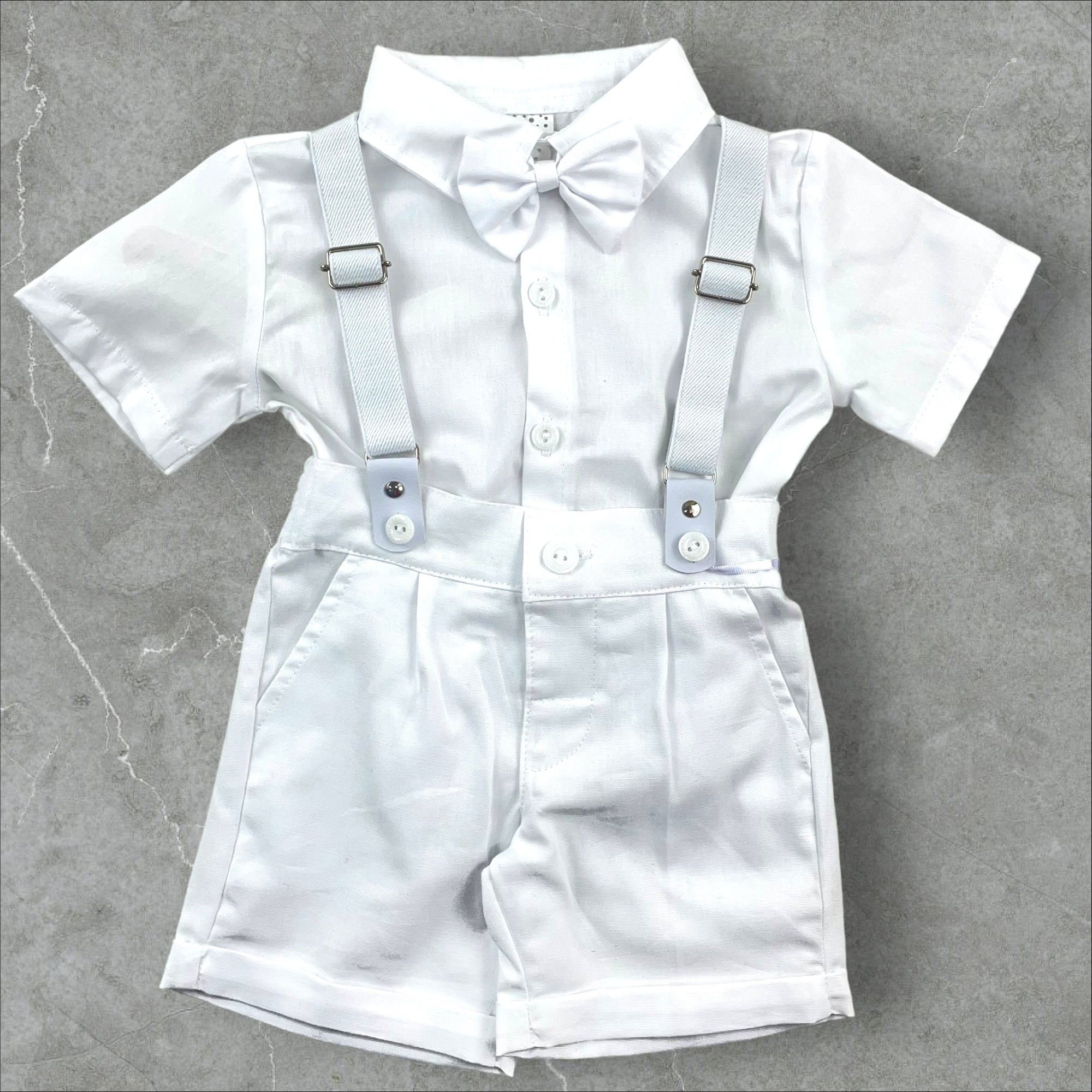 Conjunto Leley Kids Batizado Com Suspensório Liso