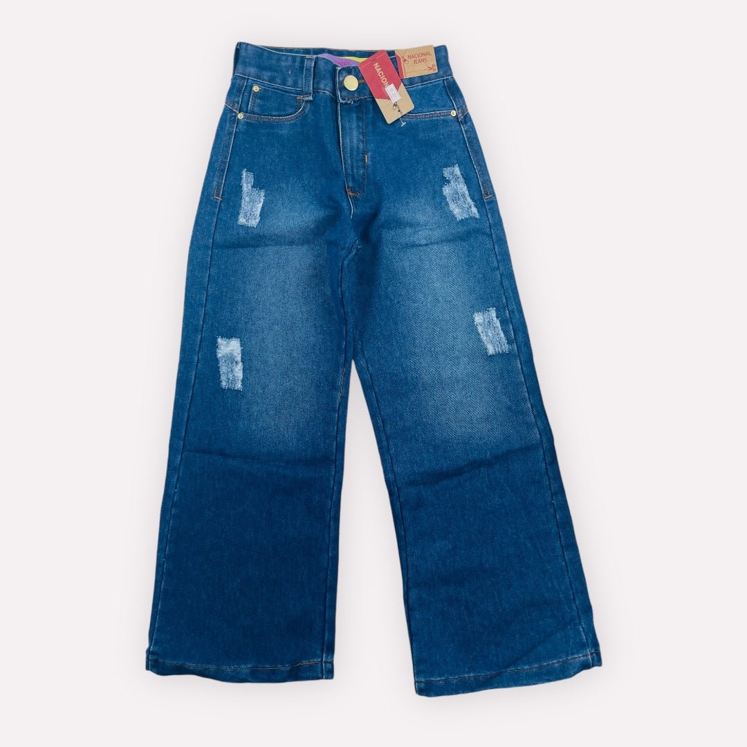 Calça Juvenil Nacional Jeans Wide Leg