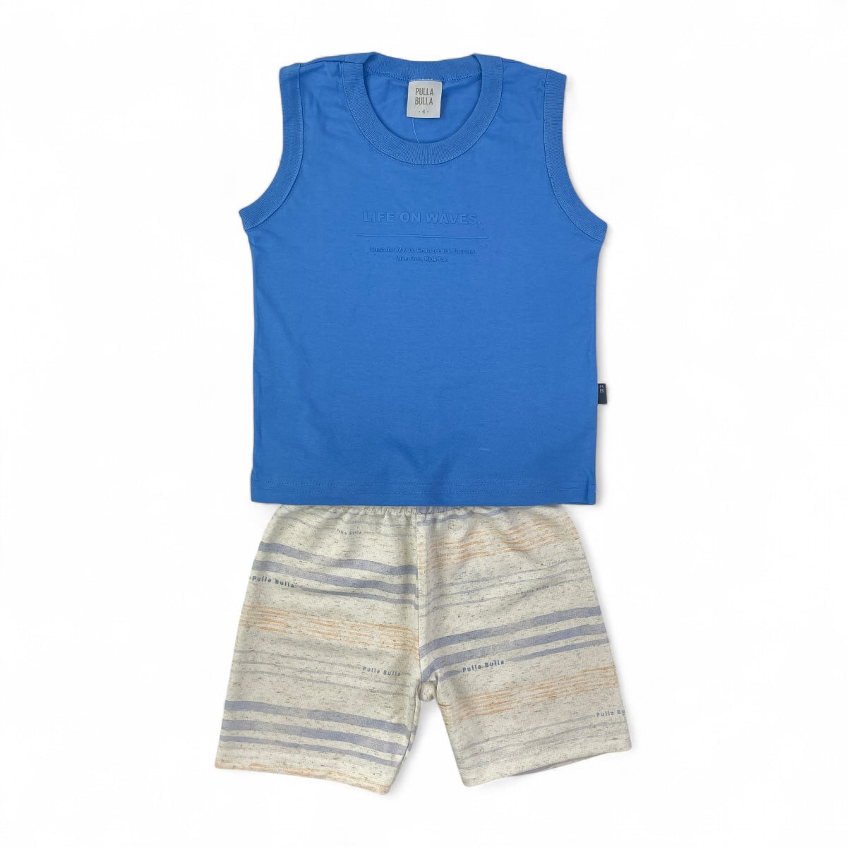 Conjunto Pulla Bulla Infantil Masculino Regata e Bermuda Verão