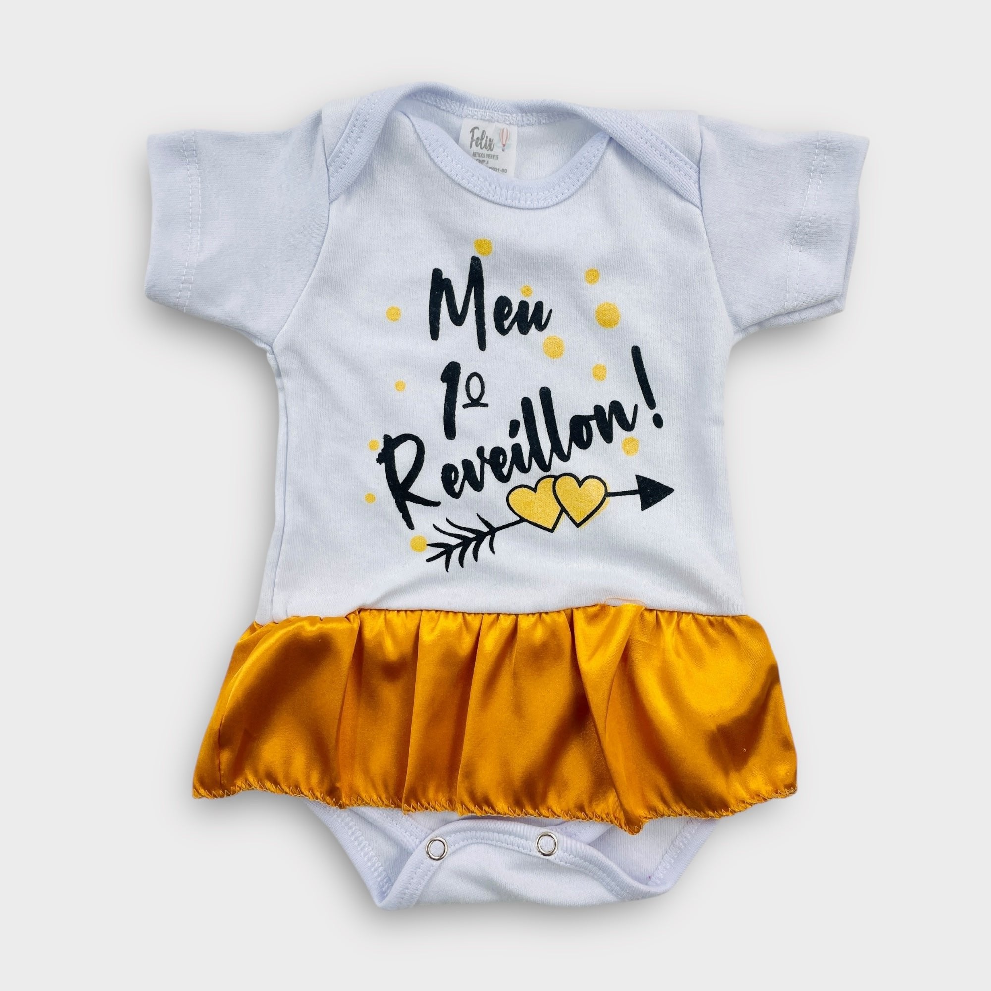 Body Saia Felix Baby Meu Primeiro Reiveíllon